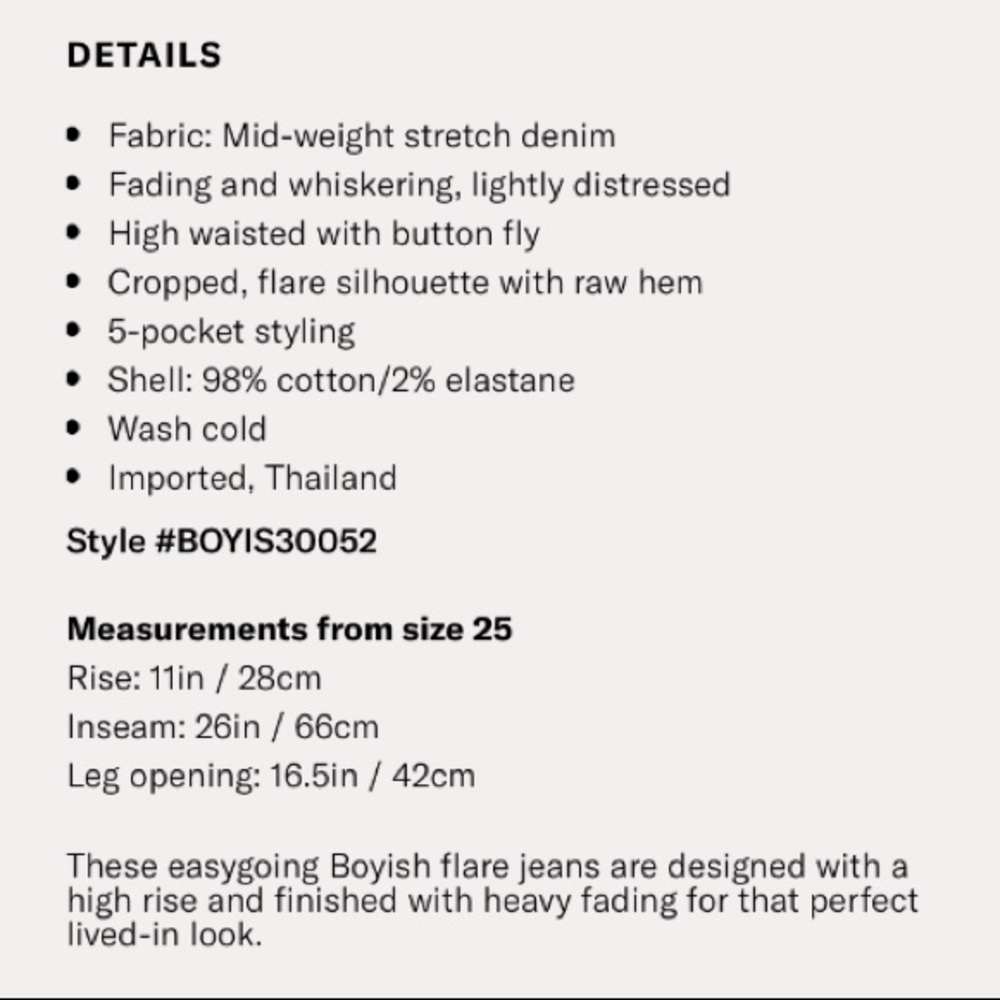 BOYISH**25***Brady Hi-Rise Flare Crop Stretch Jeans***$158 - Picture 7 of 7